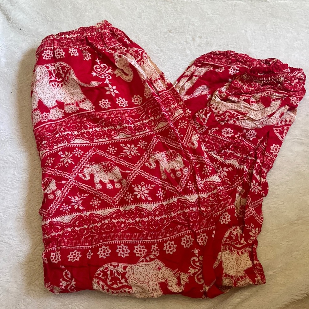 Red Thai Elephant Pants